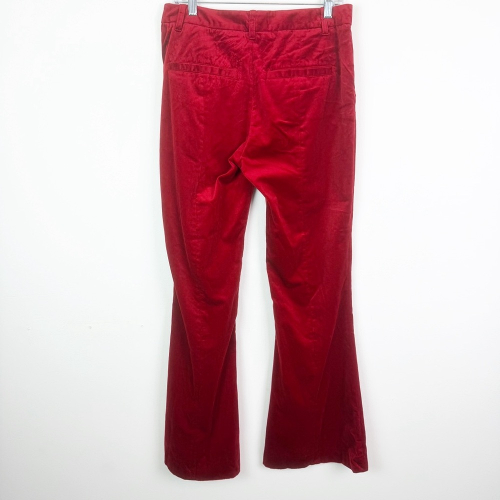 Zadig & Voltaire Prevy Velvet Flared Trousers in Red Size 40 Large - Picture 8 of 14